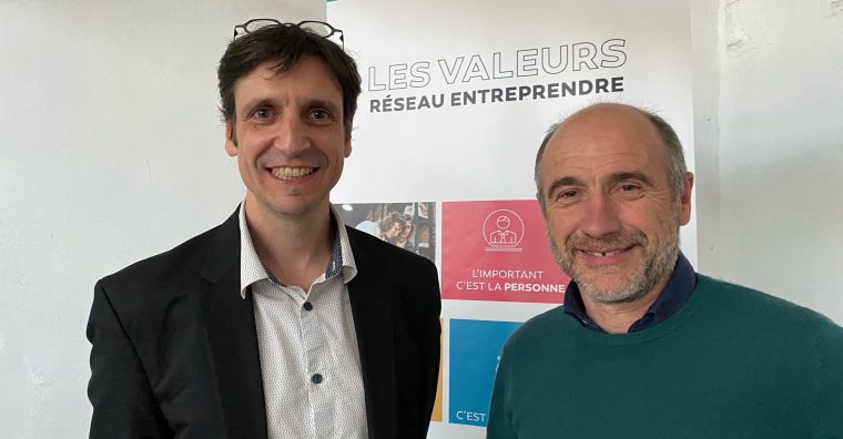 Fabrice Delpech, directeur du Réseau Entreprendre Adour, et Denis Forgues, président de l’association en Béarn et Bigorre.