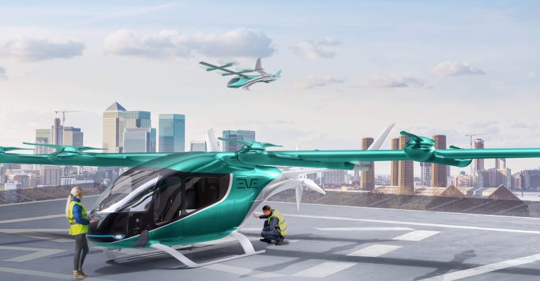 Illustration de l'article Latecoere sélectionné pour la fabrication des portes de l’avion électrique d’Eve Air Mobility