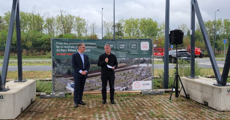 Illustration de l'article Une deuxième centrale solaire en construction sur le parking relais de l’Oncopole